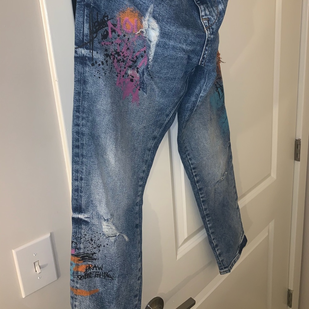 Vintage Zara jeans blue denim ripped jeans